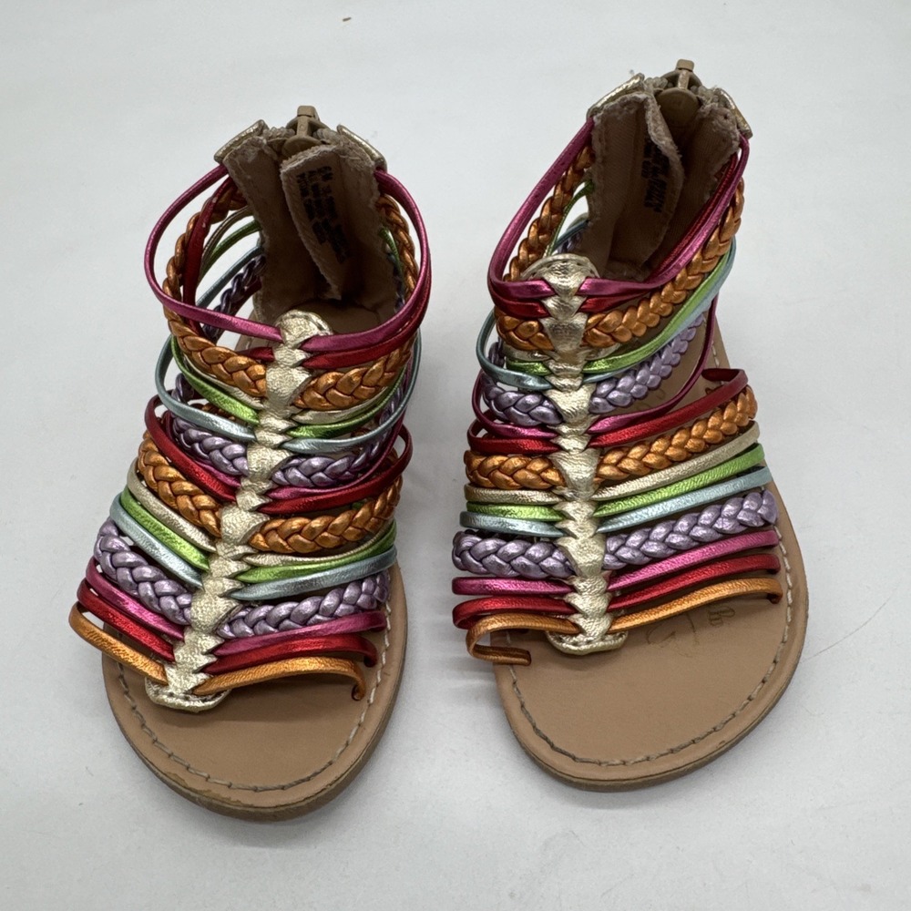 Olive & Edie Multi  Color Sandal Metallic 6M Zip Back Ankle